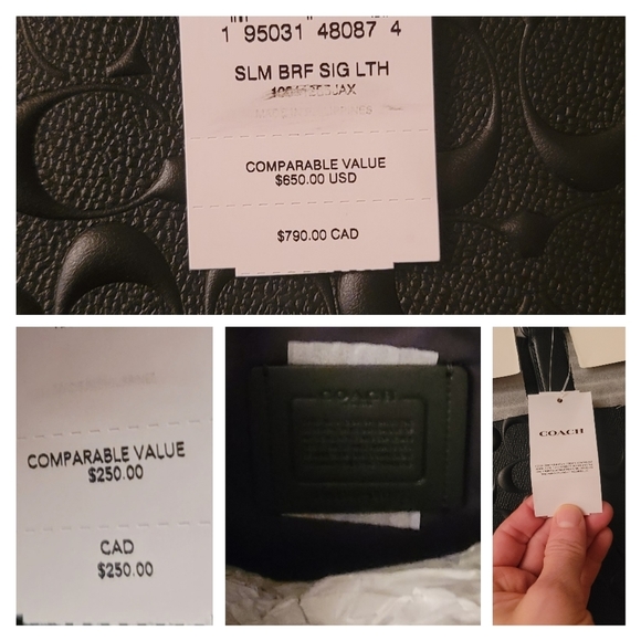 😘 NWT Coach 2 SET Laptop Bag Briefcase Wallet Designer Signature Embossed - Picture 12 of 14